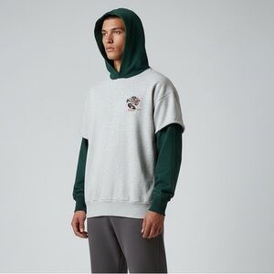 Vintage 90s University of Miami Hurricanes Taz Football Hooded Shirt Adult Large